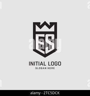 Initial ES logo shield shape, creative esport logo design vector graphic Stock Vector