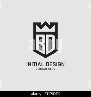 Initial BD logo shield shape, creative esport logo design vector graphic Stock Vector