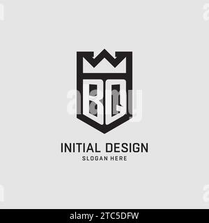 Initial BQ logo shield shape, creative esport logo design vector graphic Stock Vector