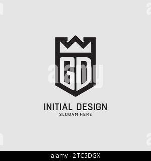 Initial GD logo shield shape, creative esport logo design vector graphic Stock Vector