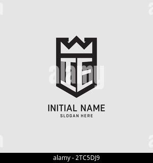 Initial IE logo shield shape, creative esport logo design vector graphic Stock Vector