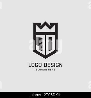 Initial JO logo shield shape, creative esport logo design vector graphic Stock Vector