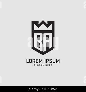 Initial BA logo shield shape, creative esport logo design vector graphic Stock Vector