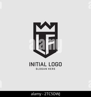 Initial LF logo shield shape, creative esport logo design vector graphic Stock Vector