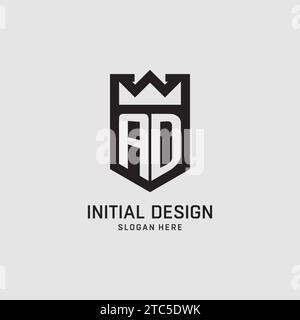 Initial AD logo shield shape, creative esport logo design vector graphic Stock Vector