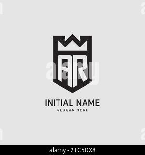 Initial AR logo shield shape, creative esport logo design vector graphic Stock Vector