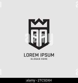 Initial AA logo shield shape, creative esport logo design vector graphic Stock Vector