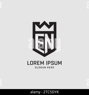 Initial EN logo shield shape, creative esport logo design vector graphic Stock Vector