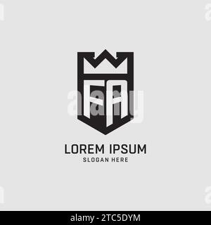 Initial FA logo shield shape, creative esport logo design vector graphic Stock Vector