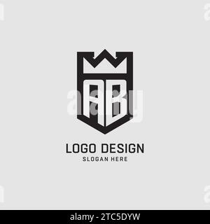 Initial AB logo shield shape, creative esport logo design vector graphic Stock Vector