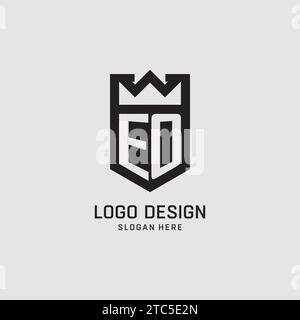 Initial EO logo shield shape, creative esport logo design vector graphic Stock Vector