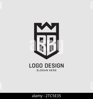 Initial BB logo shield shape, creative esport logo design vector graphic Stock Vector