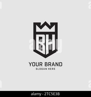 Initial BH logo shield shape, creative esport logo design vector graphic Stock Vector