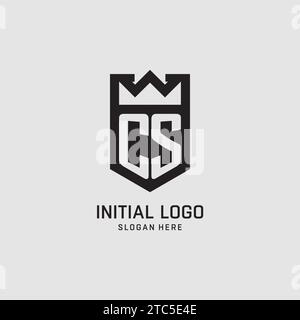 Initial CS logo shield shape, creative esport logo design vector graphic Stock Vector