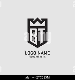 Initial BT logo shield shape, creative esport logo design vector graphic Stock Vector