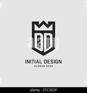 Initial DD logo shield shape, creative esport logo design vector graphic Stock Vector