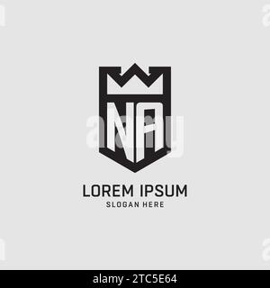 Initial NA logo shield shape, creative esport logo design vector graphic Stock Vector