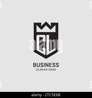 Initial CL logo shield shape, creative esport logo design vector graphic Stock Vector