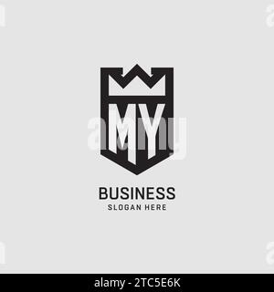 Initial MY logo shield shape, creative esport logo design vector graphic Stock Vector