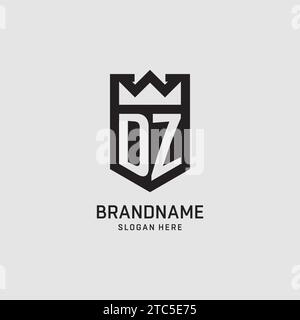 Initial DZ logo shield shape, creative esport logo design vector graphic Stock Vector