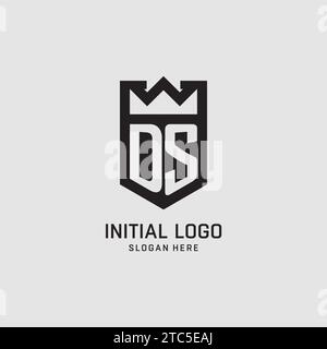 Initial DS logo shield shape, creative esport logo design vector graphic Stock Vector