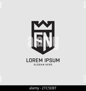Initial FN logo shield shape, creative esport logo design vector graphic Stock Vector