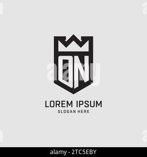 Initial ON logo shield shape, creative esport logo design vector graphic Stock Vector