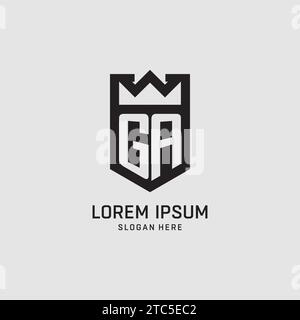 Initial GA logo shield shape, creative esport logo design vector graphic Stock Vector