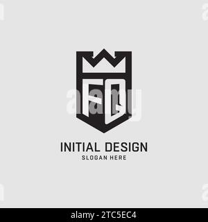 Initial FQ logo shield shape, creative esport logo design vector graphic Stock Vector