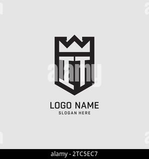 Initial IT logo shield shape, creative esport logo design vector graphic Stock Vector