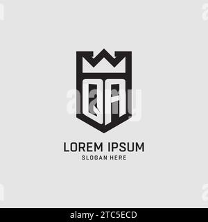 Initial QA logo shield shape, creative esport logo design vector graphic Stock Vector