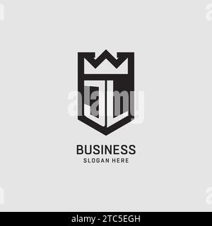 Initial JL logo shield shape, creative esport logo design vector graphic Stock Vector