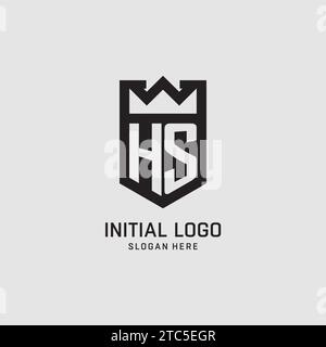 Initial HS logo shield shape, creative esport logo design vector graphic Stock Vector