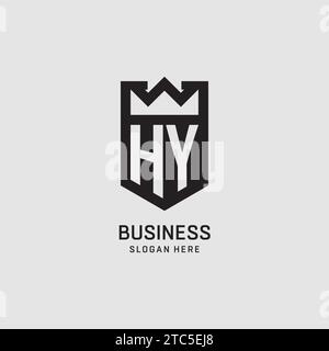 Initial HY logo shield shape, creative esport logo design vector graphic Stock Vector