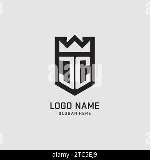 Initial JC logo shield shape, creative esport logo design vector graphic Stock Vector