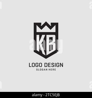 Initial KB logo shield shape, creative esport logo design vector graphic Stock Vector
