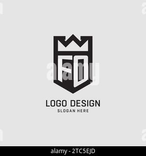 Initial FO logo shield shape, creative esport logo design vector graphic Stock Vector