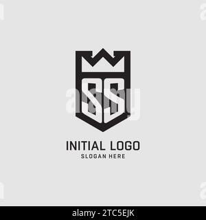 Initial SS logo shield shape, creative esport logo design vector graphic Stock Vector
