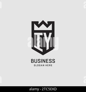 Initial IY logo shield shape, creative esport logo design vector graphic Stock Vector