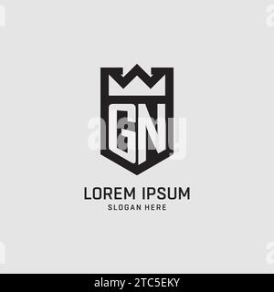 Initial GN logo shield shape, creative esport logo design vector graphic Stock Vector