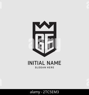 Initial GE logo shield shape, creative esport logo design vector graphic Stock Vector