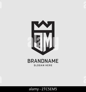 Initial JM logo shield shape, creative esport logo design vector graphic Stock Vector