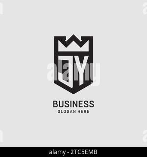 Initial JY logo shield shape, creative esport logo design vector graphic Stock Vector