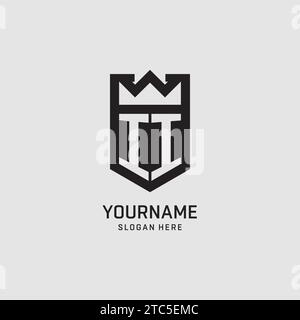 Initial II logo shield shape, creative esport logo design vector graphic Stock Vector