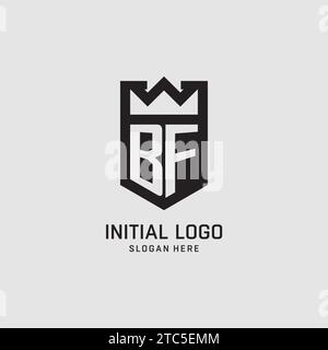 Initial BF logo shield shape, creative esport logo design vector graphic Stock Vector