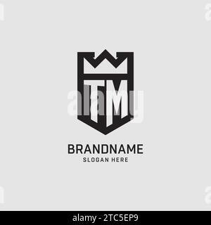 Initial TM logo shield shape, creative esport logo design vector graphic Stock Vector