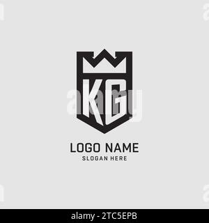 Initial KG logo shield shape, creative esport logo design vector graphic Stock Vector