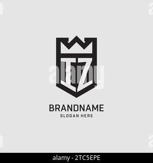 Initial IZ logo shield shape, creative esport logo design vector graphic Stock Vector