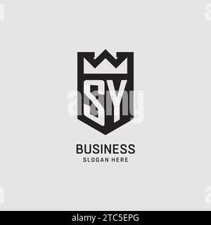 Initial SY logo shield shape, creative esport logo design vector graphic Stock Vector
