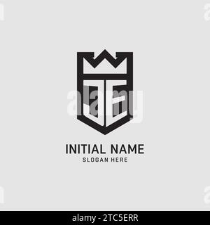 Initial JE logo shield shape, creative esport logo design vector graphic Stock Vector
